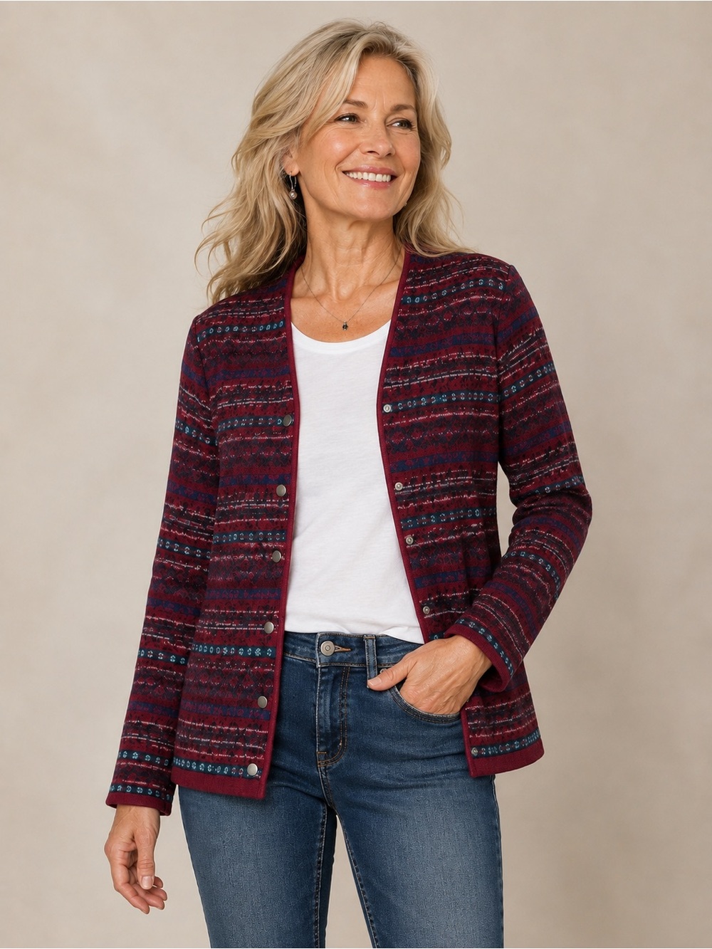 Vintage Fair Isle Wool Cardigan Jacket Tristan & Iseut Large